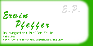 ervin pfeffer business card